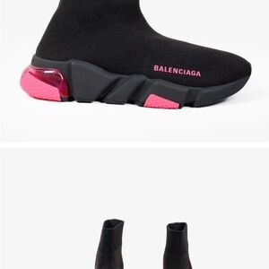 Balenciaga Black and Pink Sock Sneakers